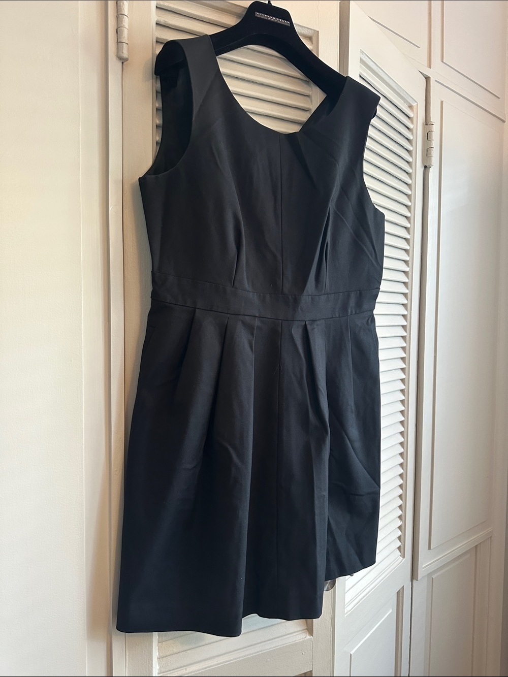 Gerard Darel Satin cotton Black Sleeveless Pleated Mini Dress